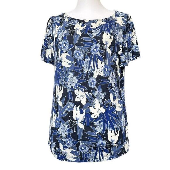 Lauren Ralph Lauren Floral Flutter Sleeve Top Size S/P Multicolor #H1287 - Picture 2 of 9